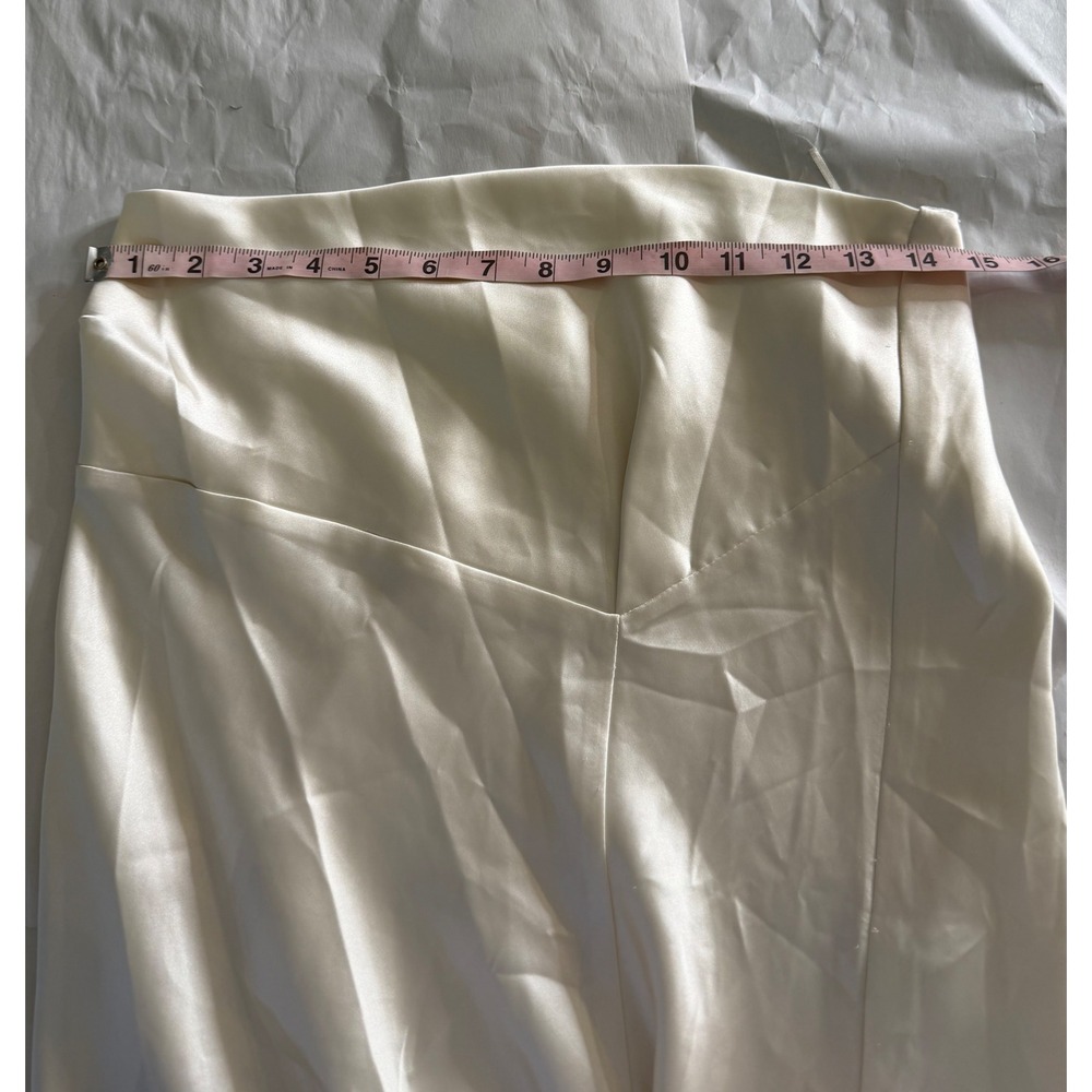 High Beauty Cream Satin Strapless Maxi Dress Slit A1209SET Small - Picture 5 of 8
